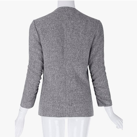 Gray, Ruched Blazer-Size Small - Picture 2 of 11